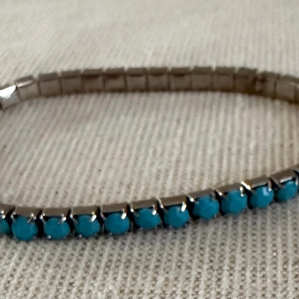 Elegant Silver and Blue Bracelet Set